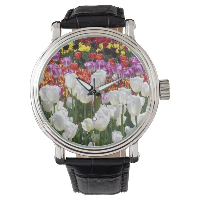 Vibrant Spring Garden Floral Watch Armbandsur (Framsida)