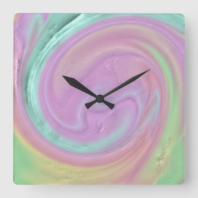 "Vibrant Square Wall Clock" Fyrkantig Klocka (Framsida)