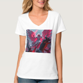Vibrant St Michael the Archangel Women's Vnacke Te T Shirt