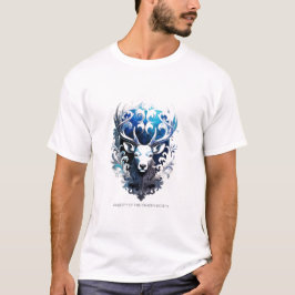 Vibrant Stag T-Shirt, Icy Filigree Color Art T Shirt