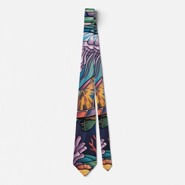 Vibrant Stained Glass Sea Turtle Ocean Design Slips (Framsida)