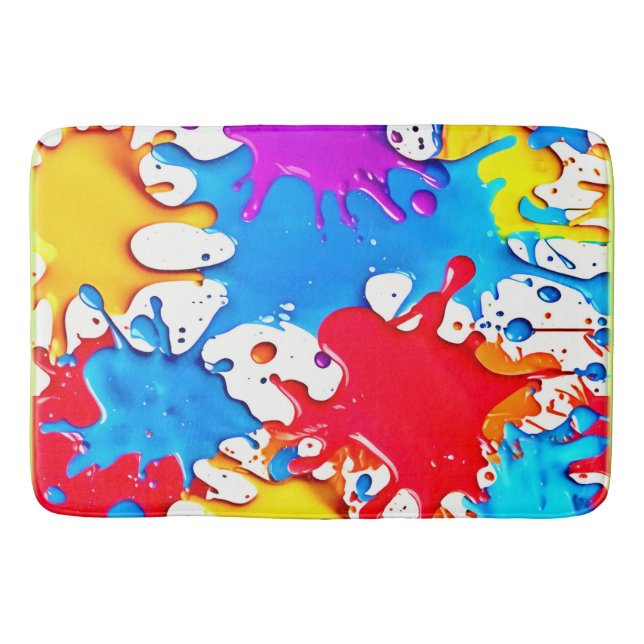 Vibrant Stänk i Neon Färg Badrumsmatta (Framsidan)