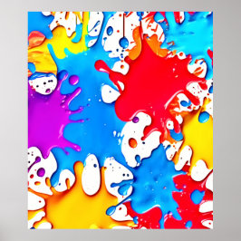 Vibrant Stänk i Neon Färg Poster