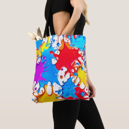 Vibrant Stänk i Neon Färg Tygkasse