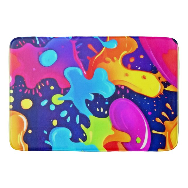 Vibrant Stänk vid Färg Art Explosion Badrumsmatta (Framsidan)