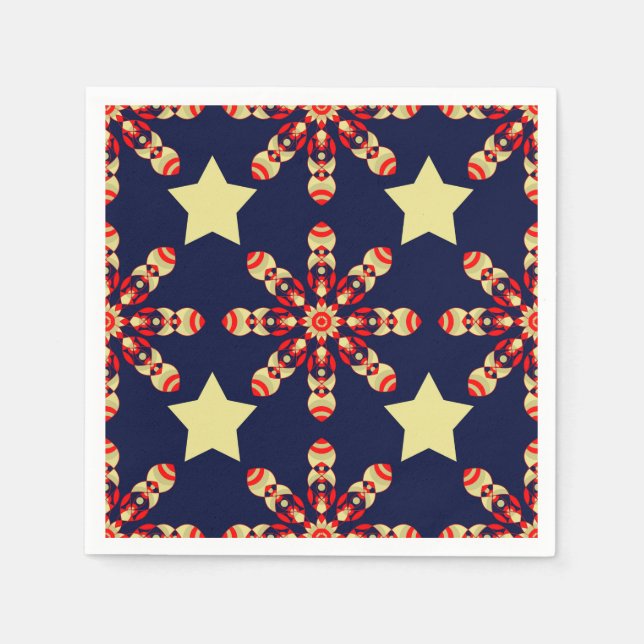 Vibrant star och kaleidoskop mönster pappersservett (Framsidan)