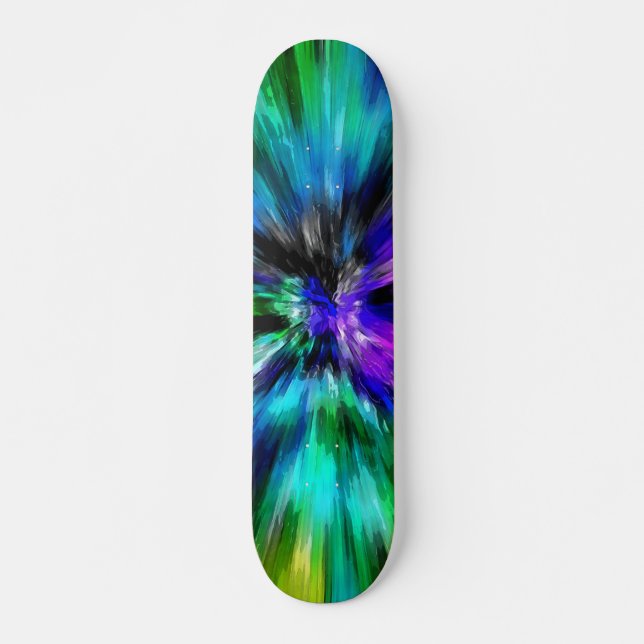Vibrant Starburst Tie Dye Mini Skateboard Bräda 18,5 Cm (Framsida)