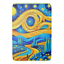 Vibrant Starry Artwork Badrumsmatta