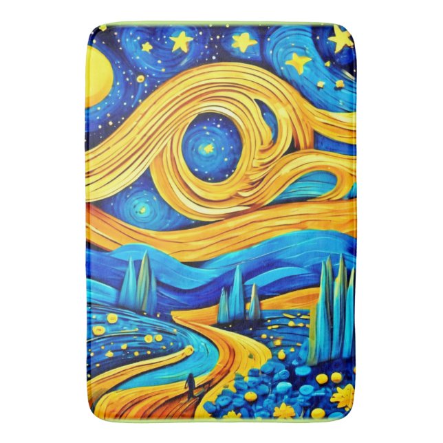 Vibrant Starry Artwork Badrumsmatta (Framsidan (Vertikal))