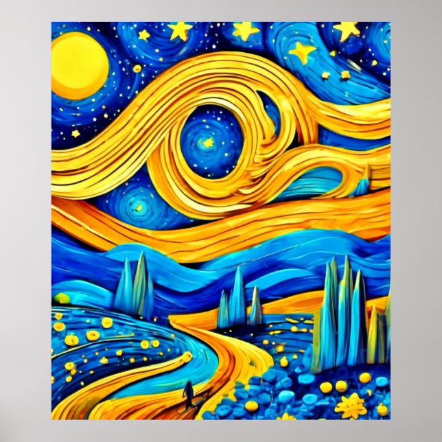 Vibrant Starry Artwork Poster (Framsidan)