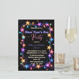 Vibrant Starry String Ljus Nyårsafton Party Inbjudningar