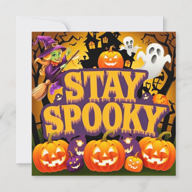 Vibrant Stay Spooky halloween Inbjudningar (Framsida)