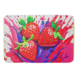 Vibrant Strawberry Stänk Badrumsmatta