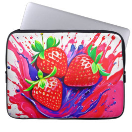 Vibrant Strawberry Stänk Laptop Fodral