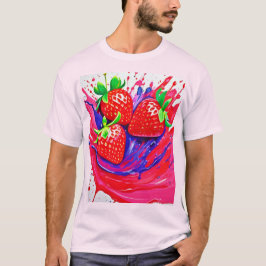 Vibrant Strawberry Stänk T Shirt