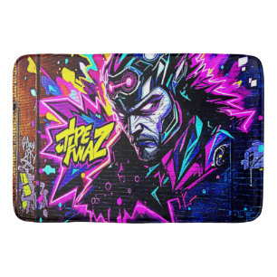 Vibrant Street Art Glow Badrumsmatta