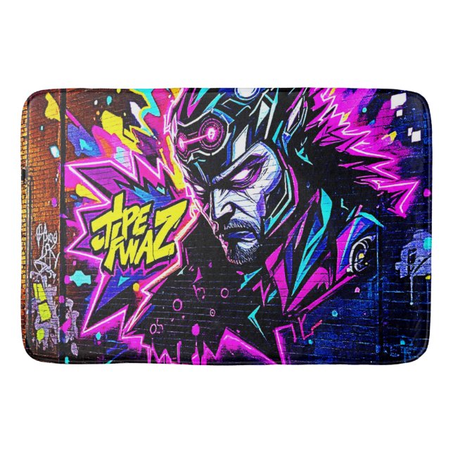 Vibrant Street Art Glow Badrumsmatta (Framsidan)