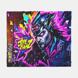 Vibrant Street Art Glow Fleecefilt