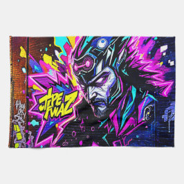 Vibrant Street Art Glow Kökshandduk