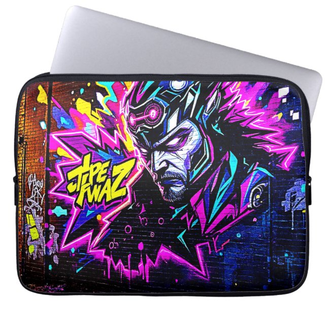 Vibrant Street Art Glow Laptop Fodral (Framsidan)