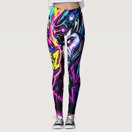 Vibrant Street Art Glow Leggings
