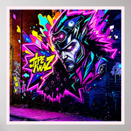 Vibrant Street Art Glow Poster