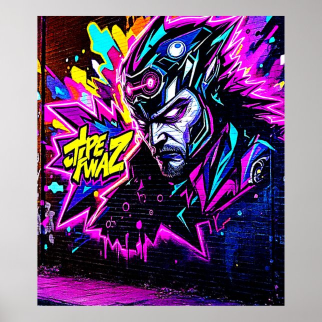 Vibrant Street Art Glow Poster (Framsidan)