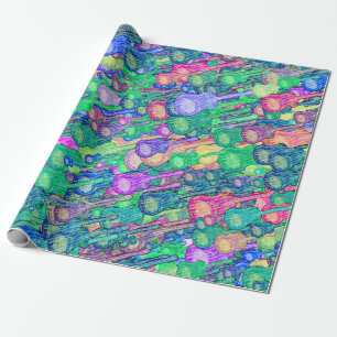 Vibrant Strings Guitar Motif Teckning Mönster Presentpapper