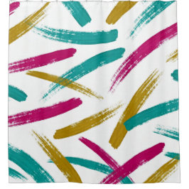 Vibrant Strokes,Teal, Magenta & Mustard pattern