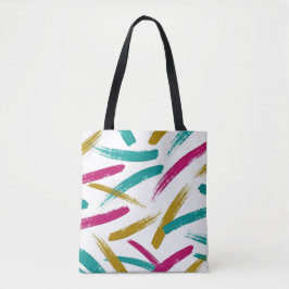 Vibrant Strokes,Teal, Magenta & Mustard pattern Tygkasse