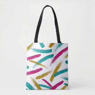 Vibrant Strokes,Teal, Magenta & Mustard pattern Tygkasse