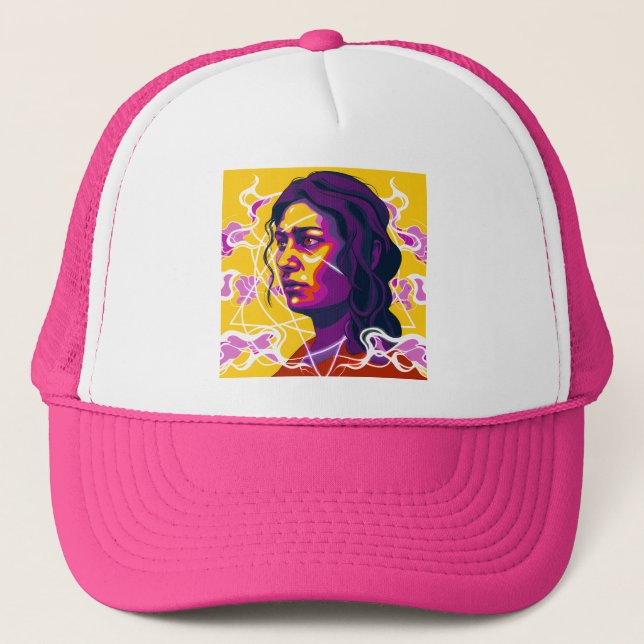 Vibrant Stylized Portrait with Abstract Elements Keps (Framsida)