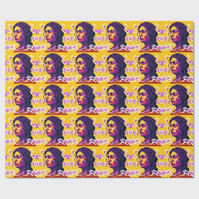 Vibrant Stylized Portrait with Abstract Elements Presentpapper (Platt)