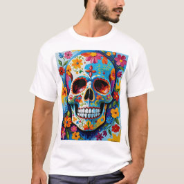 Vibrant Sugar Skull Art Día de los Muertos T-Shirt
