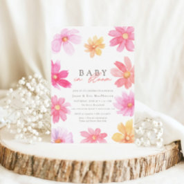 Vibrant Summer Baby i Bloom Blommigt Wildblomma Inbjudningar