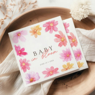 Vibrant Summer Baby i Bloom Blommigt Wildblomma Pappersservett