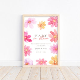 Vibrant Summer Baby i Bloom Blommigt Wildblomma Poster
