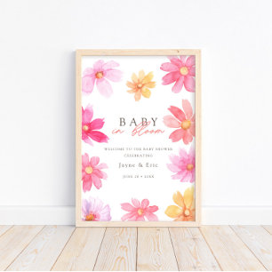 Vibrant Summer Baby i Bloom Blommigt Wildblomma Poster