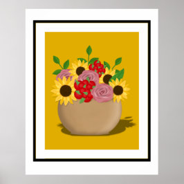 Vibrant Summer Blommigt Bouquet Poster