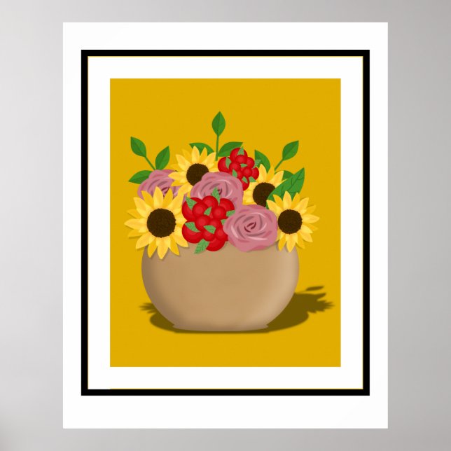 Vibrant Summer Blommigt Bouquet Poster (Framsidan)