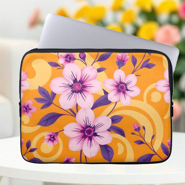 Vibrant Summer Blommigt-Dopamin Stil- Laptop Fodral (Vibrant Summer Floral-Dopamine Style- Laptop Sleeve )