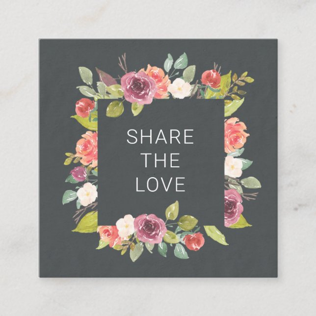 Vibrant Summer Blommigt | Förmånskort Fyrkantigt Visitkort (Framsida)