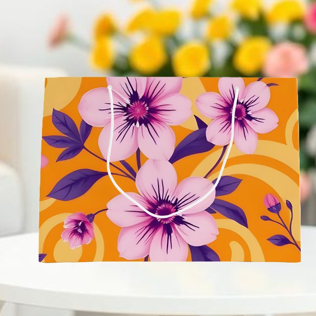 Vibrant Summer Blommigts-Dopamin Stil (Vibrant Summer Florals-Dopamine Style Large Gift Bag )