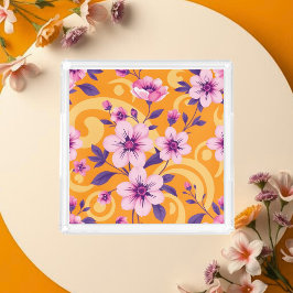 Vibrant Summer Blommigts-Dopamin Stil Bricka