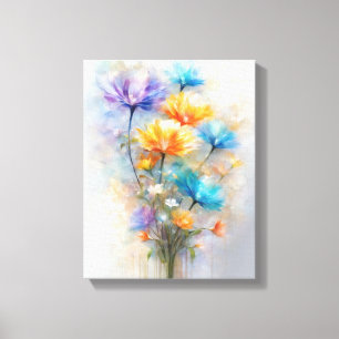 Vibrant Summer Bouquet i Vas Canvastryck