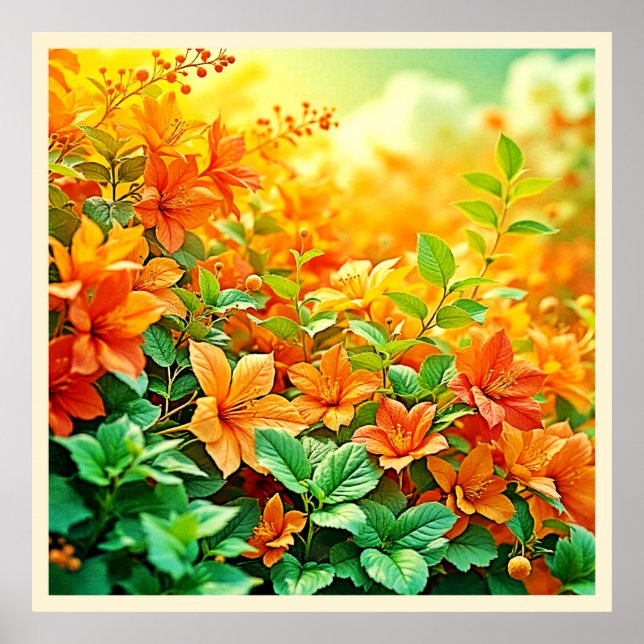 Vibrant Summer Flowers Poster (Framsidan)