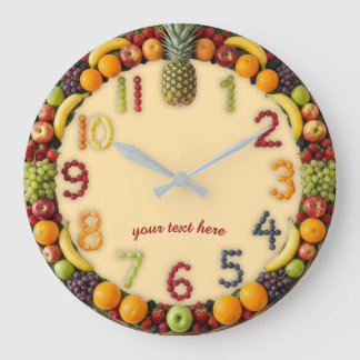 Vibrant Summer Fruit Salad Wall Clock - Custom Stor Klocka