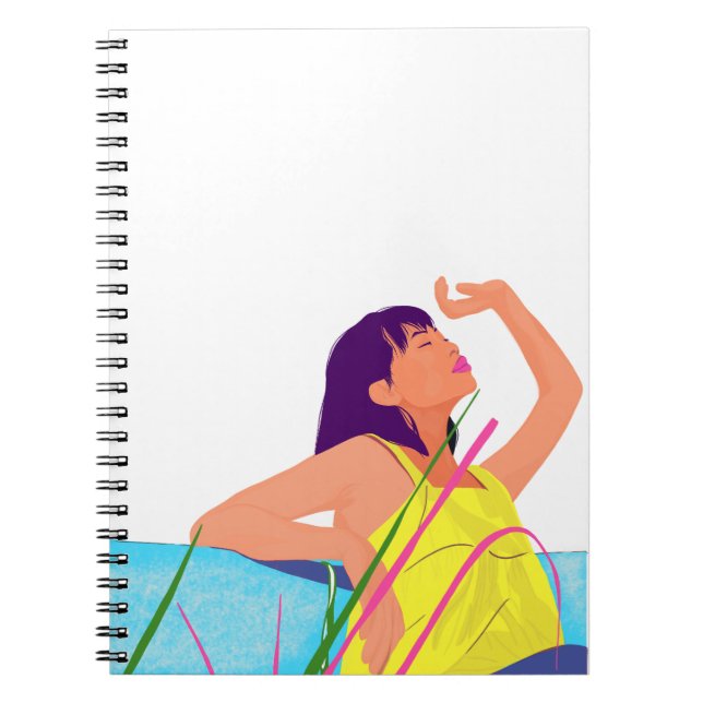 Vibrant Summer Girl Notebook – Colour Pop Art  Anteckningsbok (Framsidan)