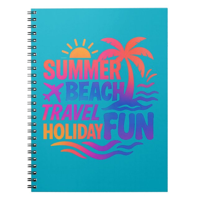 Vibrant Summer Typography Collage with Graphic Fus Anteckningsbok (Framsidan)