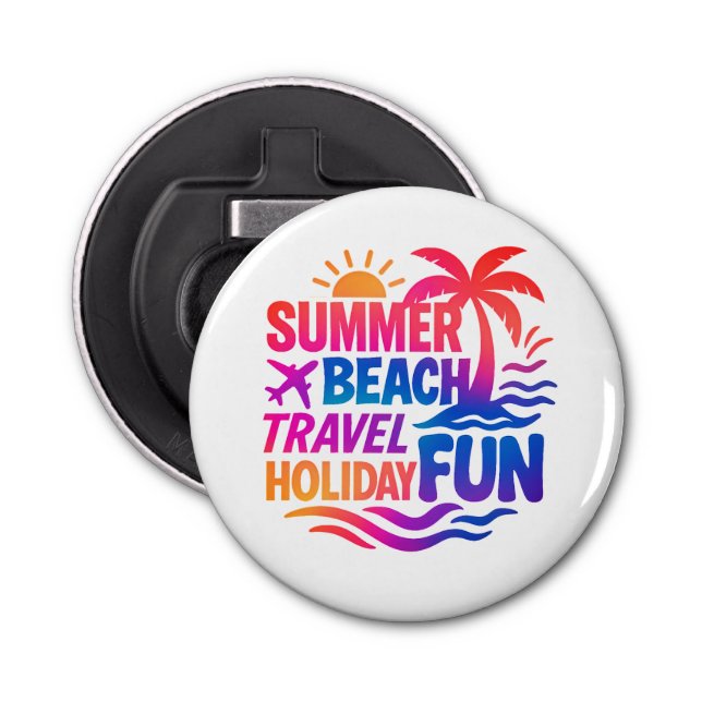 Vibrant Summer Typography Collage with Graphic Fus Flasköppnare (Framsidan)